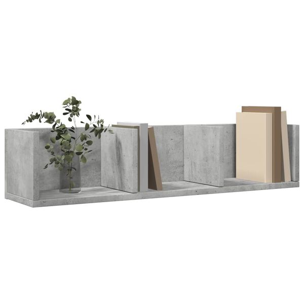 vidaXL Wall Cabinet Concrete grey Engineered wood 29.5in x 7.1in x 6.5in