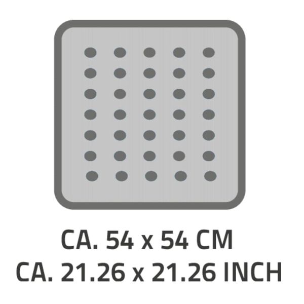 RIDDER Shower Mat White TPE 21.3x21.3 in Non-slip Shower Mat Square