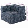 vidaXL Modular Corner Sofa Indigo Print 27.56 x 27.56 x 22.05 in