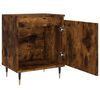 vidaXL Bedside Cabinet Set of 2 Smoked Oak Engineered Wood, Iron Medium