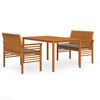 vidaXL Outdoor Dining Set Dark grey Solid acacia wood, 100% polyester
