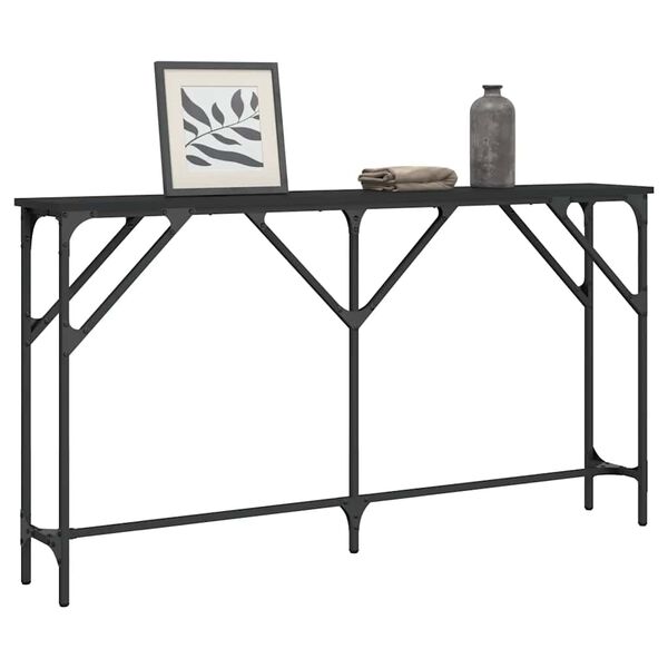 vidaXL Console Table Black Engineered wood, metal Large Adjustable Feet