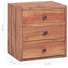vidaXL Bedside Cabinet Natural Mahogany Mahogany Wood 13.8x9.8x13.8 in