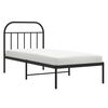vidaXL Bed Frame Black Powder-Coated Steel Twin Bed Frame Rectangular