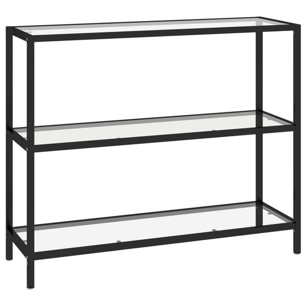 vidaXL Shelf Transparent Tempered Glass 39.4 x 14.2 x 35.4 in