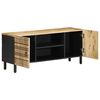 vidaXL TV Cabinet Black Solid Mango Wood, Iron 41.3 x 13.2 x 18.1 in