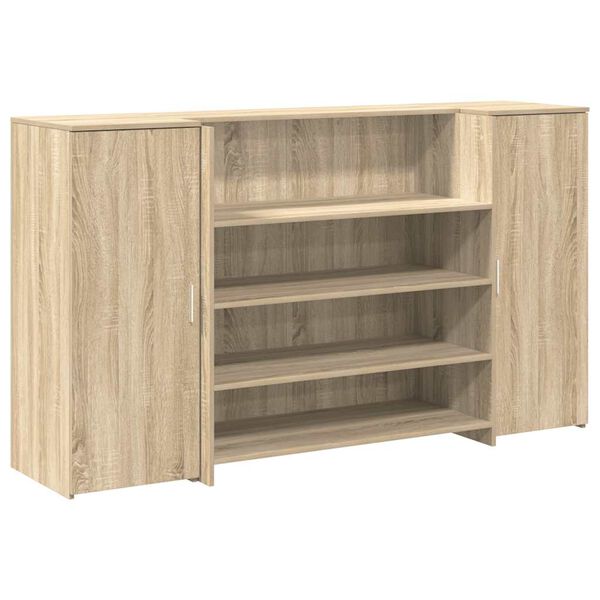 vidaXL Reception Desk Sonoma Oak Engineered wood Large Reception Desk
