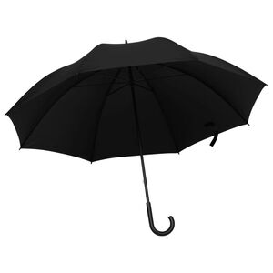 vidaXL Umbrella Black Fabric Large Foldable Patio Umbrella Round