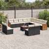 vidaXL Garden Sofa Set Black PE rattan 14 Piece Adjustable Feet