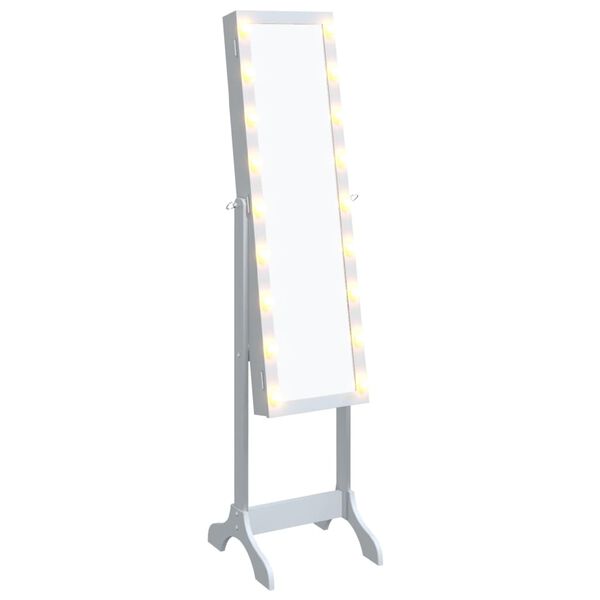 vidaXL Free-standing Mirror White Engineered wood, glass Full Length