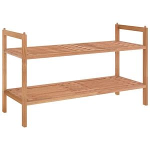 vidaXL Shoe Rack Walnut Solid walnut wood Medium Stackable Shoe Rack
