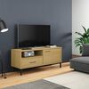 vidaXL TV Cabinet Brown Solid pine wood, Metal Medium TV Cabinet