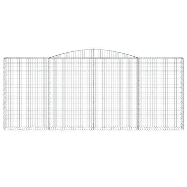 vidaXL Gabion Basket Set of 5 Silver Galvanized Iron 157.5x11.8x63/71 in