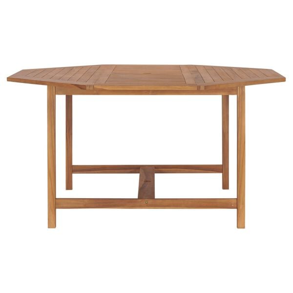 vidaXL Dining Table Teak Brown Solid Teak Wood Large Durable