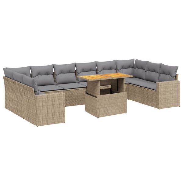 vidaXL Garden Sofa Set Beige