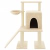 vidaXL Cat Tree Cream Engineered wood, plush, sisal Medium