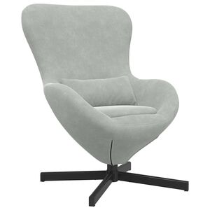 vidaXL Egg Chair Light Grey 24.80 x 28.74 x 35.43 in Velvet