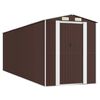 vidaXL Garden Shed Dark Brown Galvanized Steel Large Garden Shed