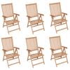 vidaXL Garden Chair Set of 6 Teak Solid teak wood Foldable