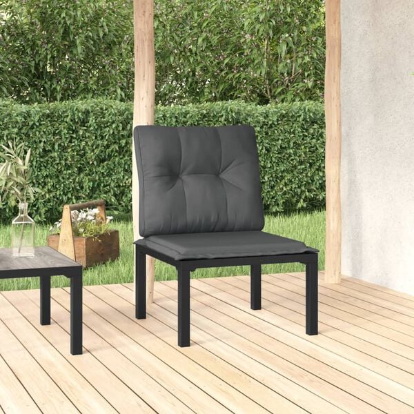 vidaXL Garden Chair Black and Dark Grey
