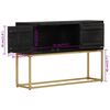 vidaXL Sideboard Black and Gold Solid Mango Wood, Iron Medium Sideboard