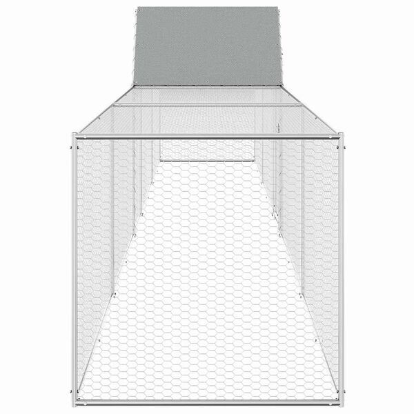 vidaXL Chicken Coop Silver Galvanized steel Large Durable Chicken Coop