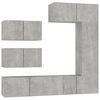 vidaXL TV Cabinet Set Set of 6 Concrete Grey Engineered Wood Medium