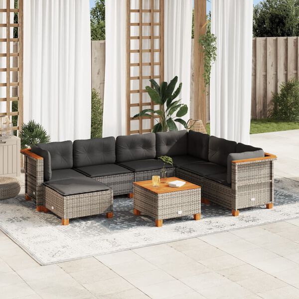 vidaXL Garden Sofa Set Light Grey