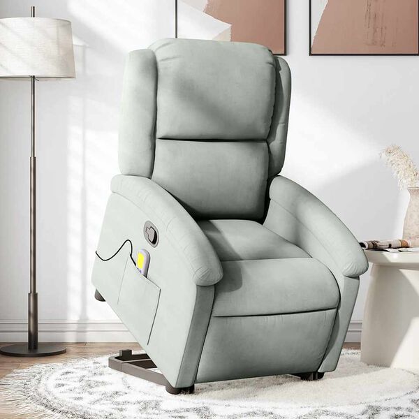 vidaXL Stand Up Massage Recliner Chair Light Gray