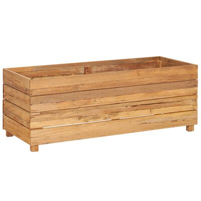 vidaXL Raised Bed 39.4"x15.7"x15" Recycled Teak Wood and Steel