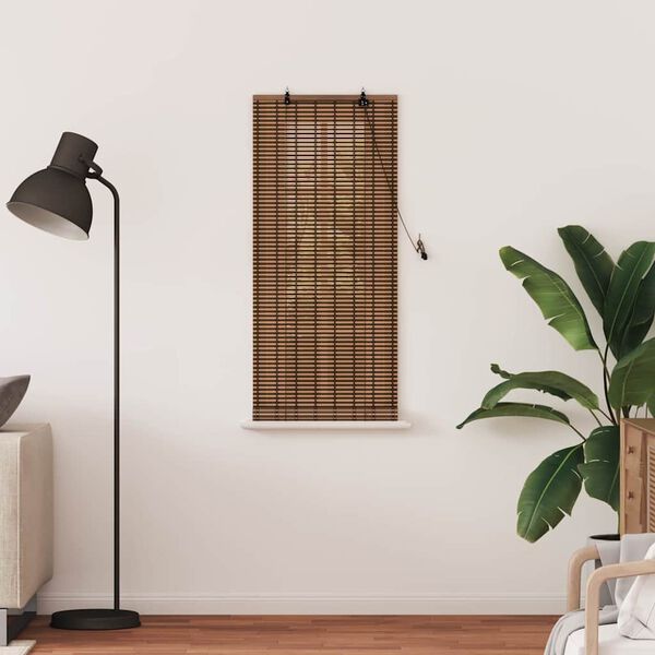 vidaXL Window Blind Geometric Brown 60 x 160 cm bamboo
