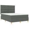 vidaXL Box Spring Bed with Mattress Dark gray 63" x 78.7" fabric