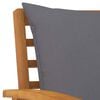 vidaXL Garden Chair Set of 2 Dark Grey Cushions, Natural Wood