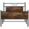 vidaXL Bed Frame Smoked Oak Engineered wood and steel Twin Bed Frame