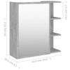vidaXL Mirror Cabinet Concrete Gray Engineered wood, acrylic Medium
