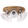 vidaXL Ceiling Lamp White Iron, Solid Mango Wood Medium Industrial