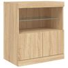 vidaXL Sideboard Sonoma Oak Engineered Wood, Glass Medium Sideboard