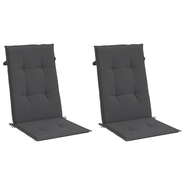 vidaXL Highback Chair Cushion Set of 2 Melange anthracite