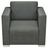 vidaXL Sofa Set Dark Grey Polyester fabric, Wooden frame, Chrome-plated legs