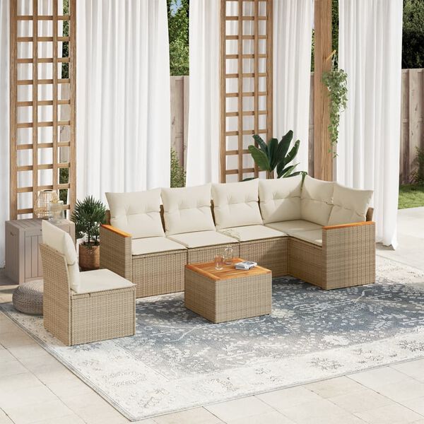 vidaXL Garden Sofa Set Beige