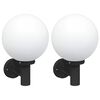 vidaXL Outdoor Wall Light 2 pcs Black 11.02 x 9.84 x 14.96 in
