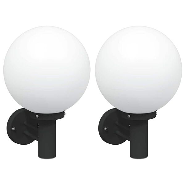 vidaXL Outdoor Wall Light 2 pcs Black 11.02 x 9.84 x 14.96 in