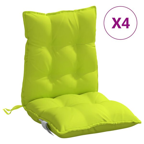 vidaXL Lowback Chair Cushion Set of 4 Bright green Oxford fabric