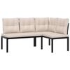 vidaXL Garden Sofa Set Black Powder-coated steel Medium Modular