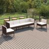 vidaXL Garden Lounge Set Brown PE rattan Standard Modular