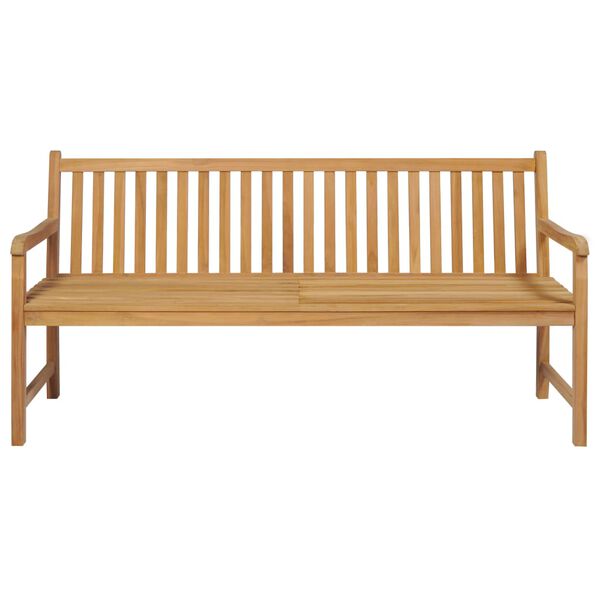 vidaXL Patio Bench with Cream White Cushion 68.9" Solid Teak Wood
