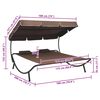 vidaXL Sun Lounger Brown Powder-coated steel, Polyester 78.7 x 57.1 in
