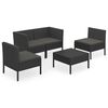 vidaXL Garden Lounge Set Black