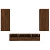 vidaXL TV Wall Unit Brown Oak Engineered Wood Large TV Wall Unit