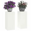 vidaXL Plant Stand 2 pcs White 9.45 x 9.45 x 21.65 in Steel